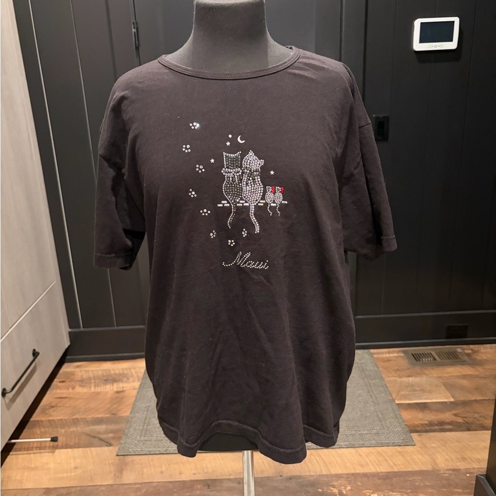 🖤 Vintage Cat Graphic Tee – Cotton Soft – Size XL